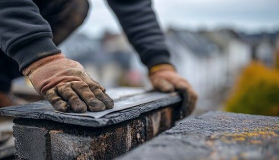 Troweling a fresh concrete crown smooth